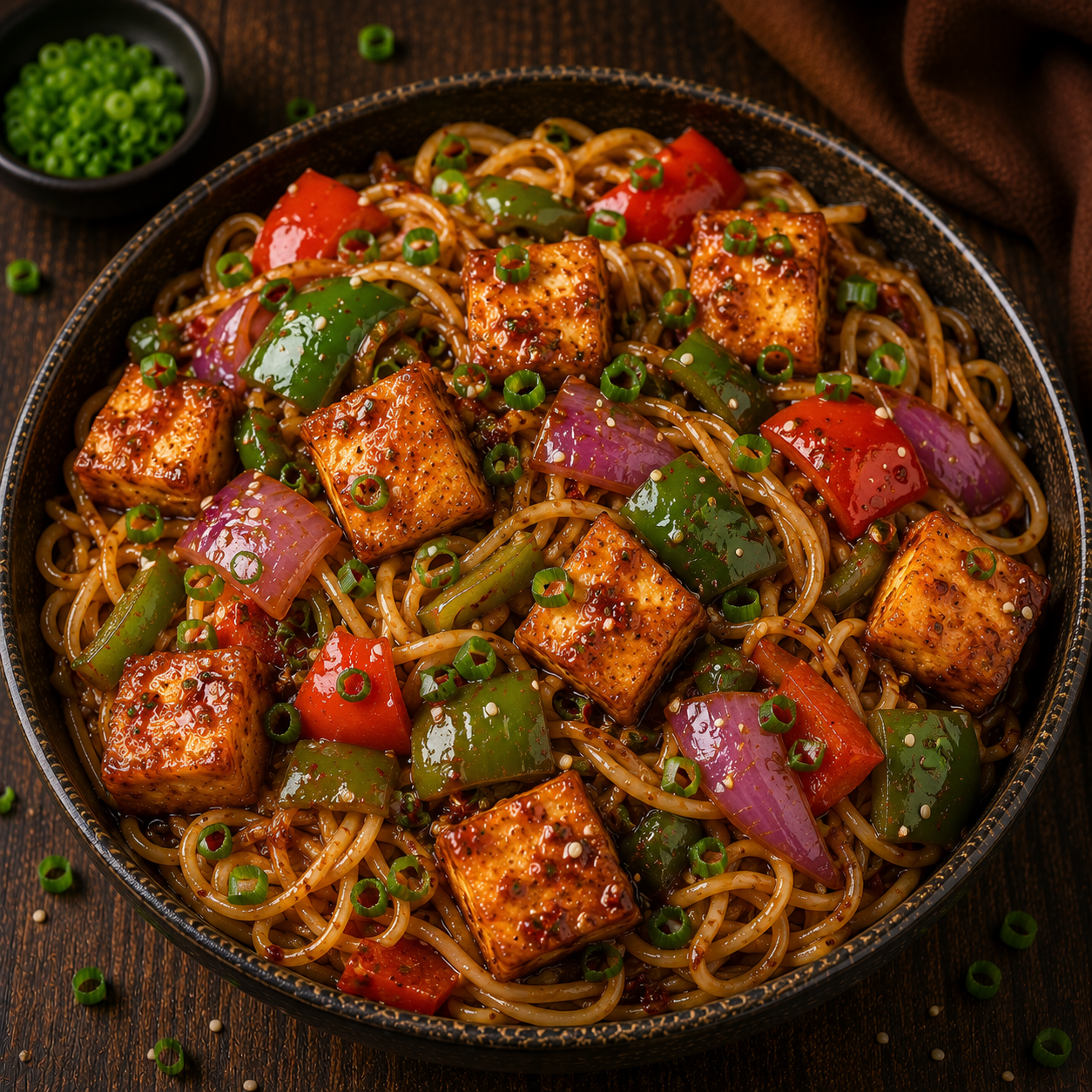 Noodles Paneer Chilli Bowl