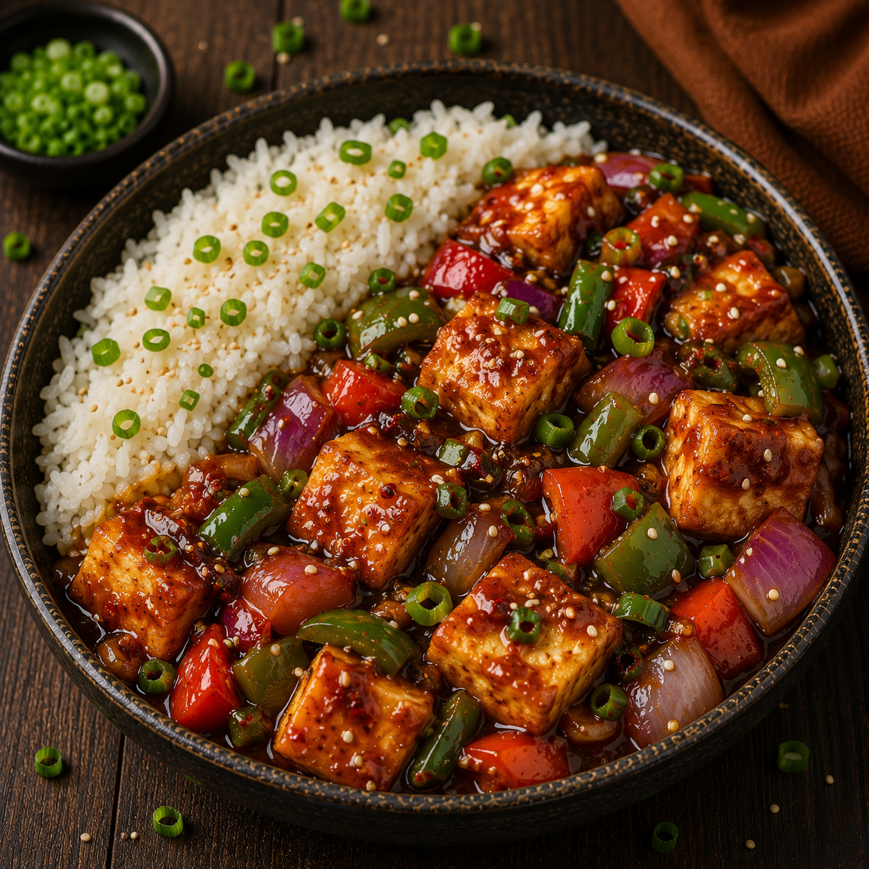 Rice Paneer Chilli Bowl