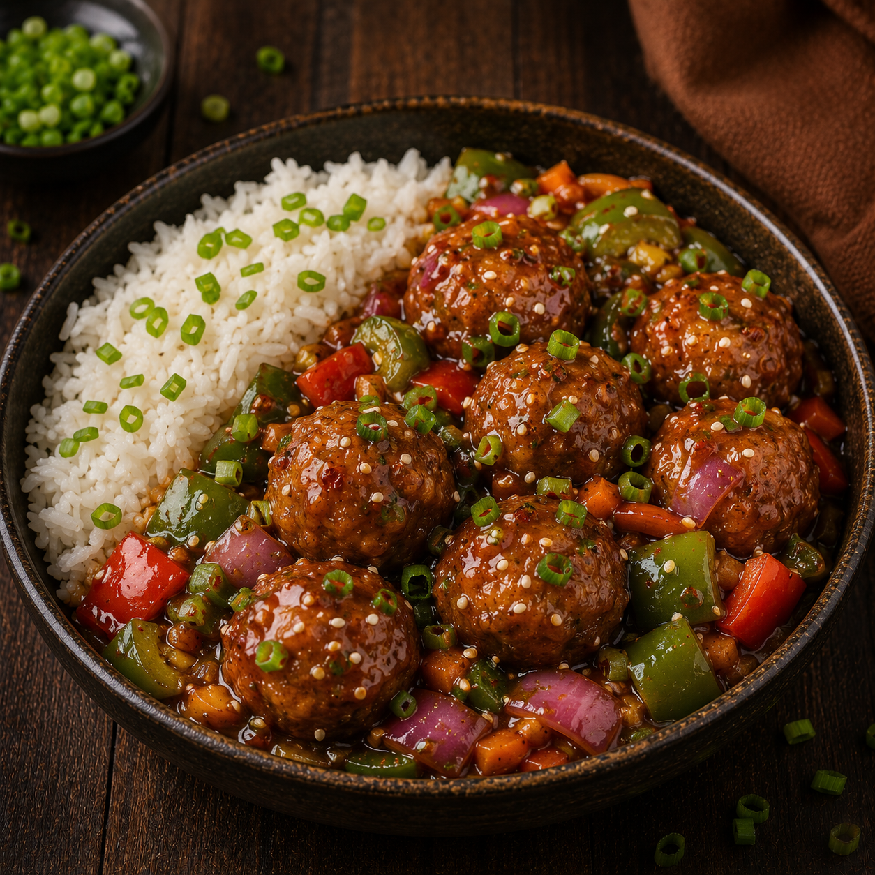 Rice Veg Manchurian Bowl
